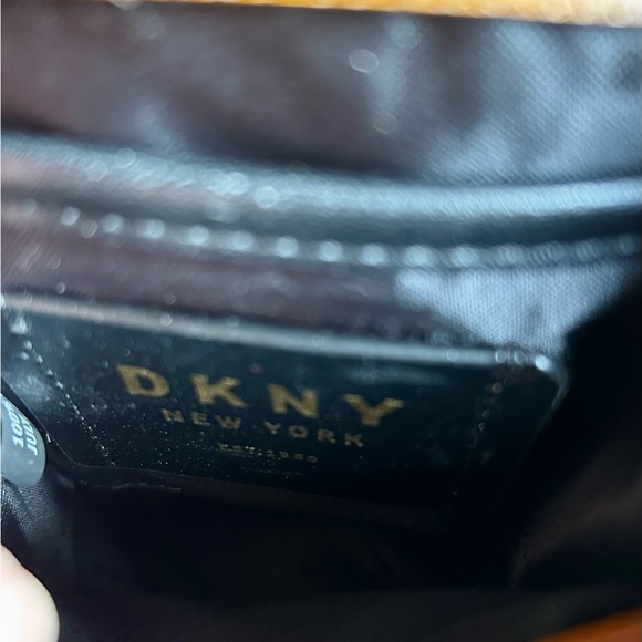 DKNY Tan Leather Crossbody with Gold Accents - Picture 11 of 13